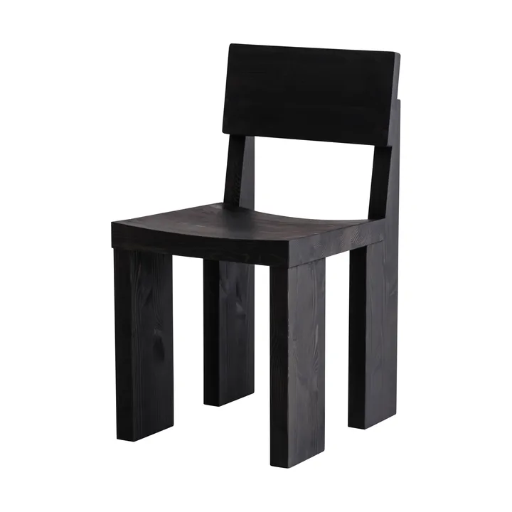 001 Dining Chair stol - Sortbejdset fyrretræ - Vaarnii