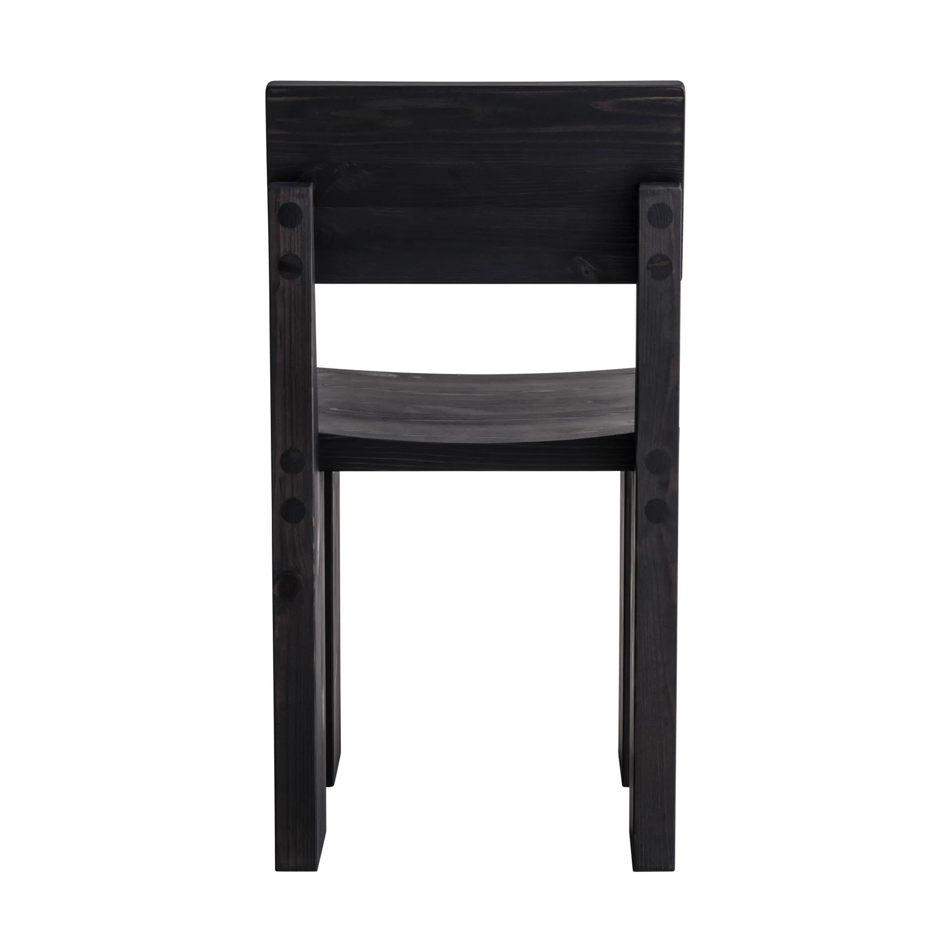 001 Dining Chair stol, Sortbejdset fyrretræ Vaarnii