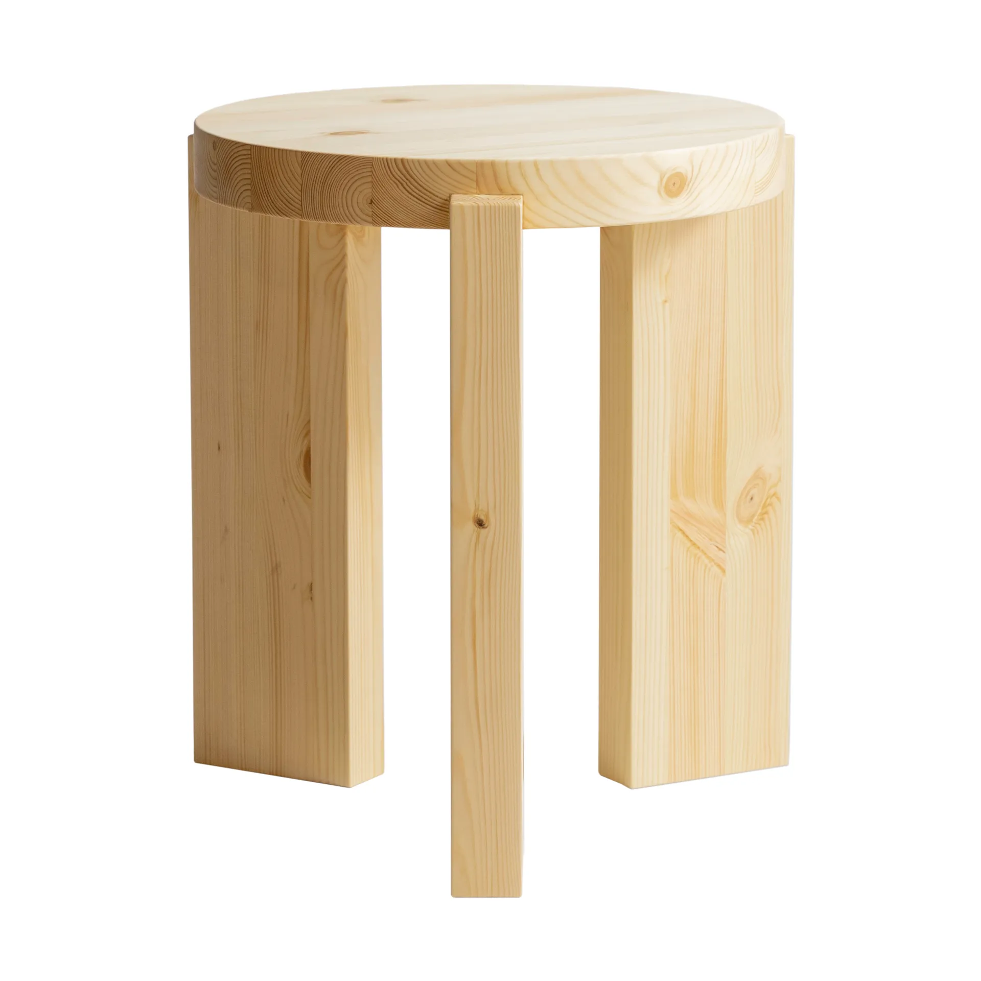 001 Stool skammel, Mat olievokset fyrretræ, Ø40x44 cm Vaarnii