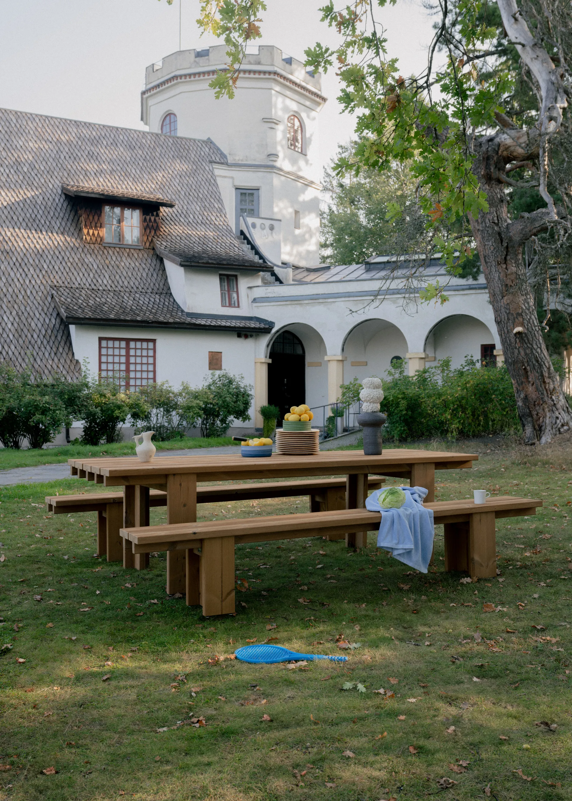 013 Osa Outdoor Bench bænk, Varmebehandlet fyrretræ, 182x37x49 cm Vaarnii