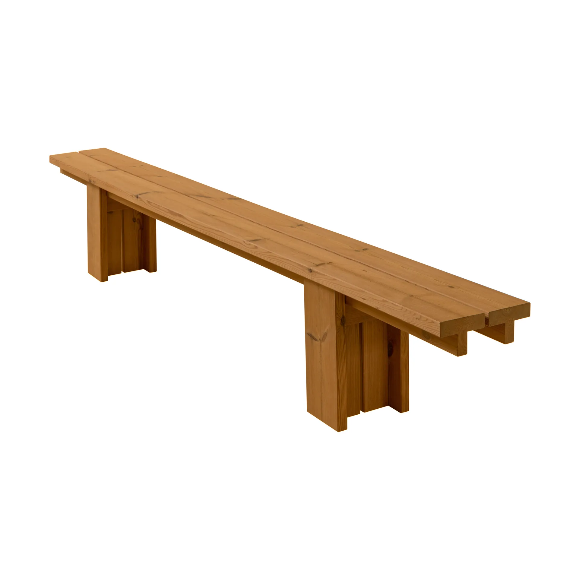 013 Osa Outdoor Bench bænk, Varmebehandlet fyrretræ, 333x37x49 cm Vaarnii