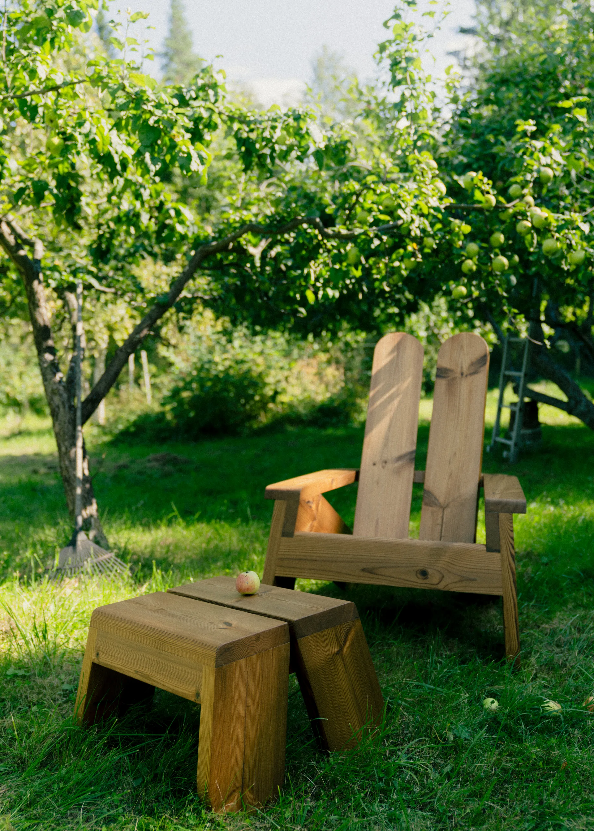 015 Peace Outdoor Foot Stool fodskammel, Varmebehandlet fyrretræ Vaarnii