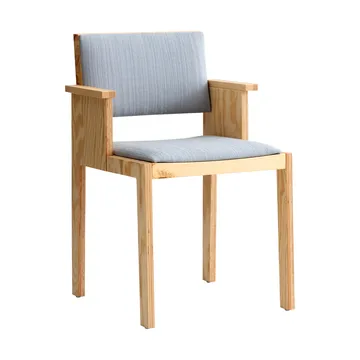 016 Maasto Dining Armchair armstol - Mat olievokset fyrretræ, frontbeklædt grå - Vaarnii