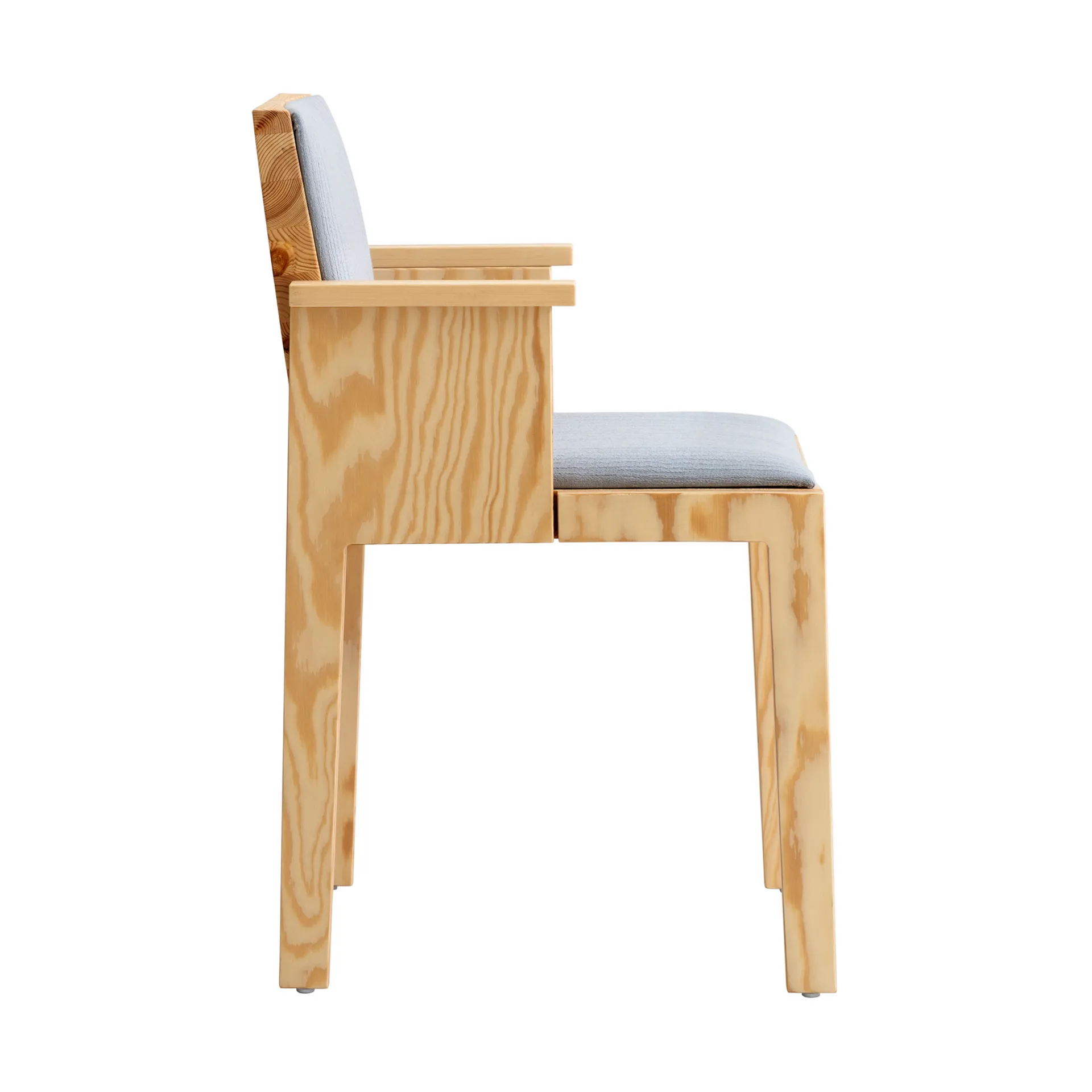 016 Maasto Dining Armchair armstol, Mat olievokset fyrretræ, frontbeklædt grå Vaarnii