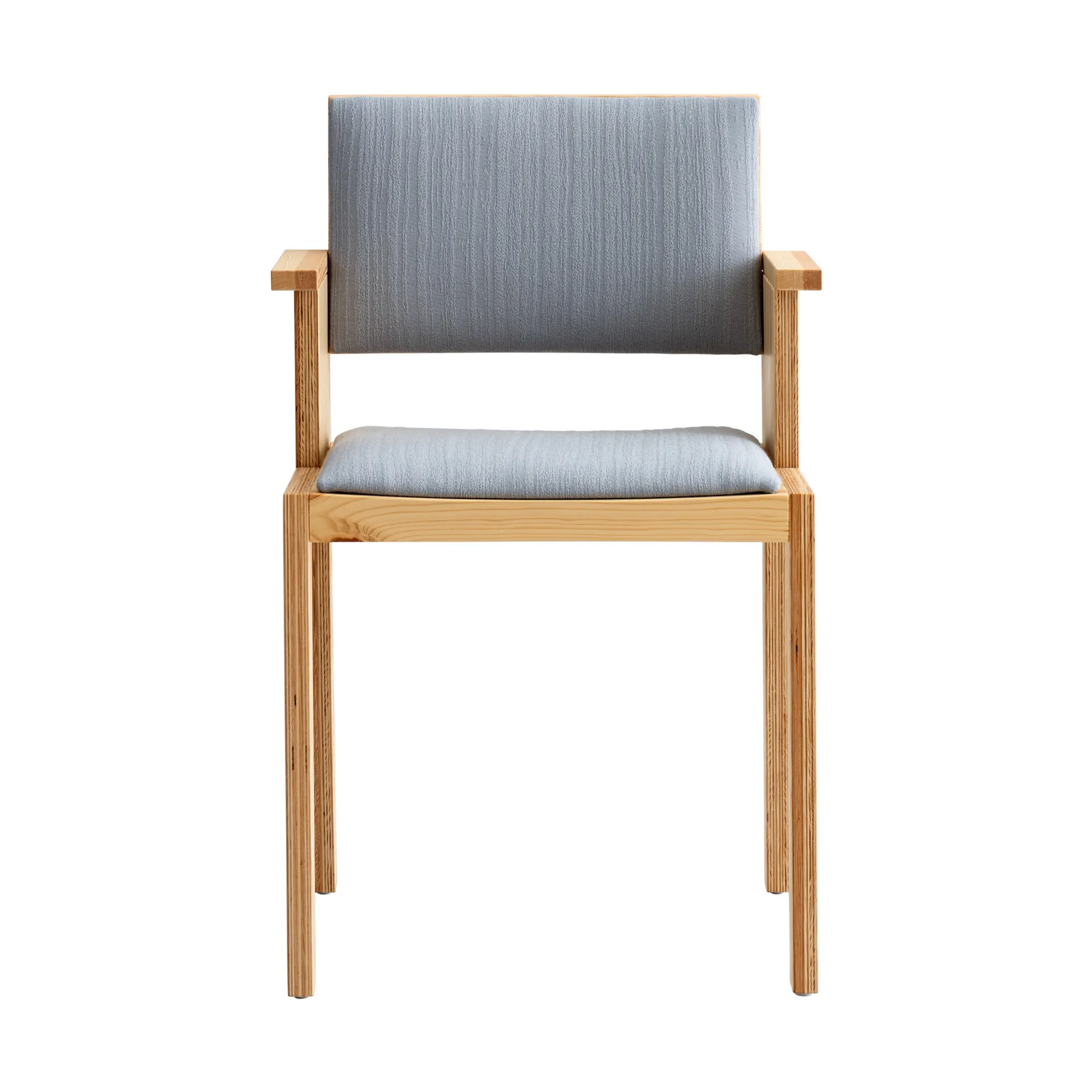 016 Maasto Dining Armchair armstol, Mat olievokset fyrretræ, frontbeklædt grå Vaarnii