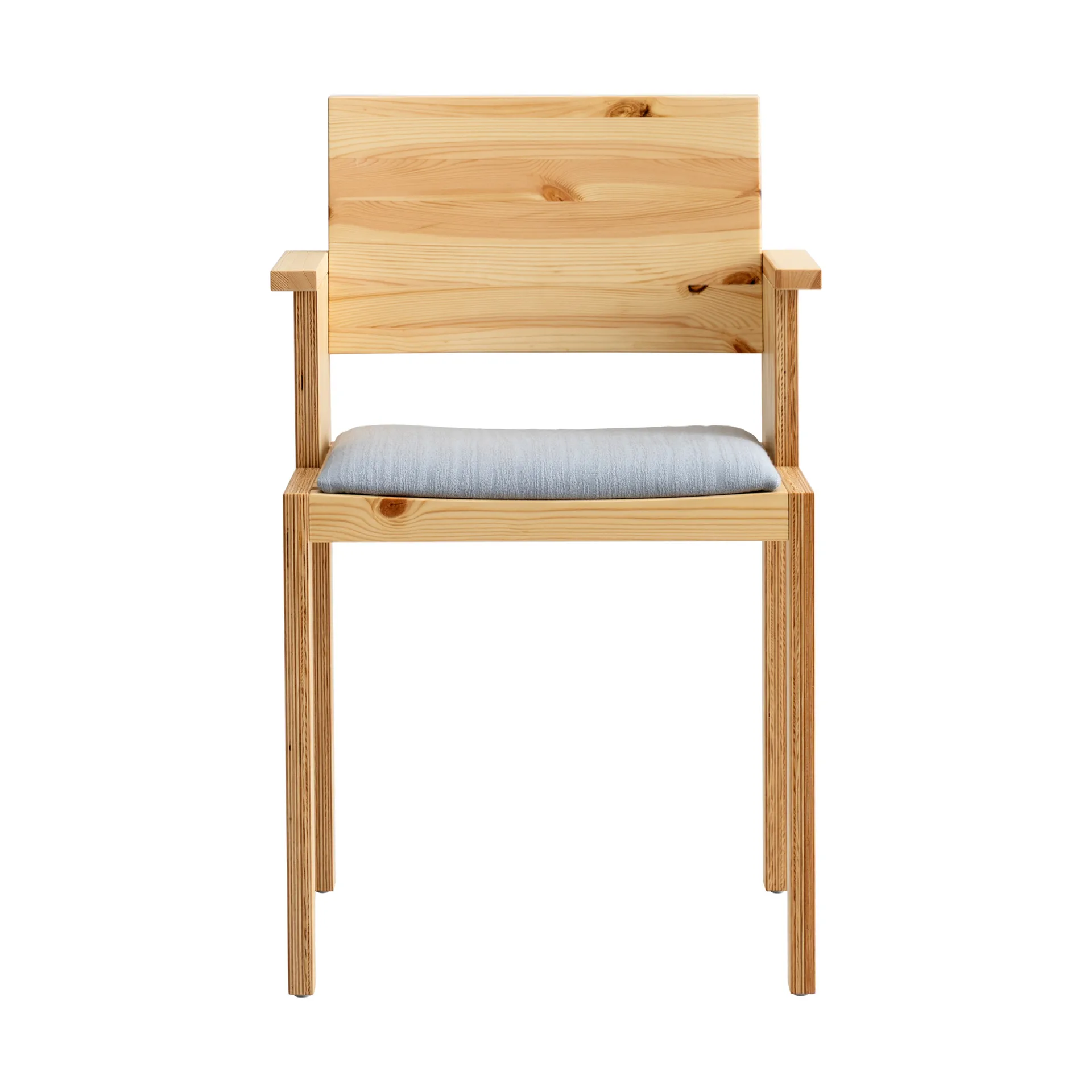 016 Maasto Dining Armchair armstol, Mat olievokset fyrretræ, polstret sæde grå Vaarnii