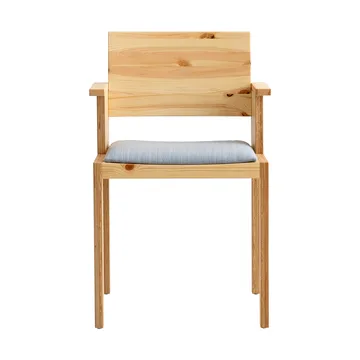 016 Maasto Dining Armchair armstol - Mat olievokset fyrretræ, polstret sæde grå - Vaarnii