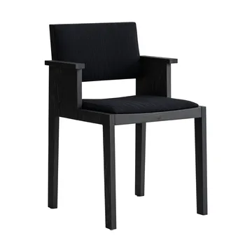 016 Maasto Dining Armchair armstol - Sortbejdset fyrretræ, frontbeklædt i sort - Vaarnii
