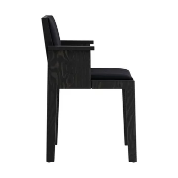 016 Maasto Dining Armchair armstol - Sortbejdset fyrretræ, frontbeklædt i sort - Vaarnii