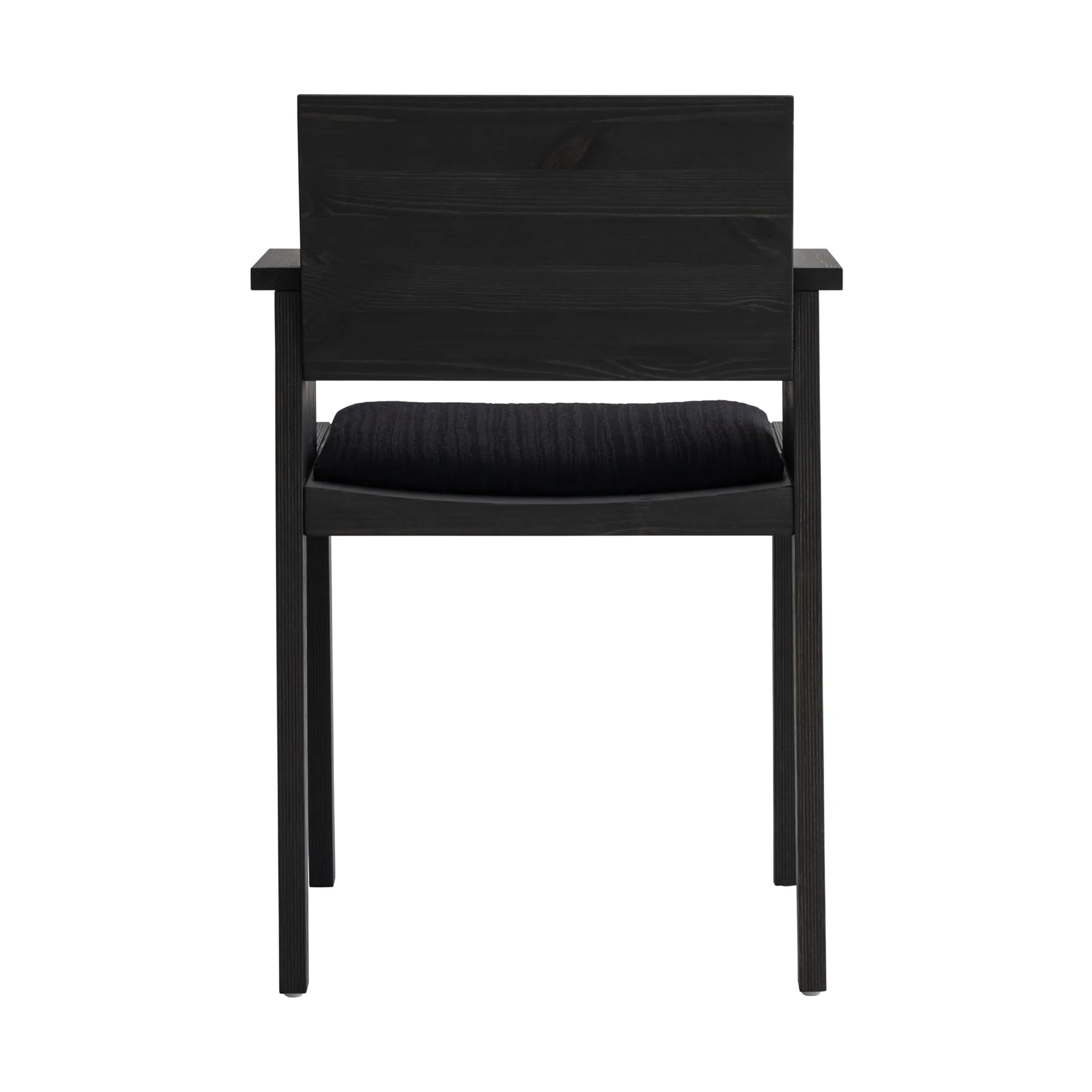 016 Maasto Dining Armchair armstol, Sortbejdset fyrretræ, frontbeklædt i sort Vaarnii