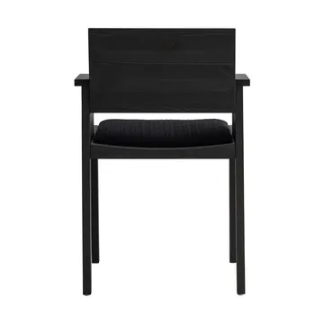 016 Maasto Dining Armchair armstol - Sortbejdset fyrretræ, frontbeklædt i sort - Vaarnii