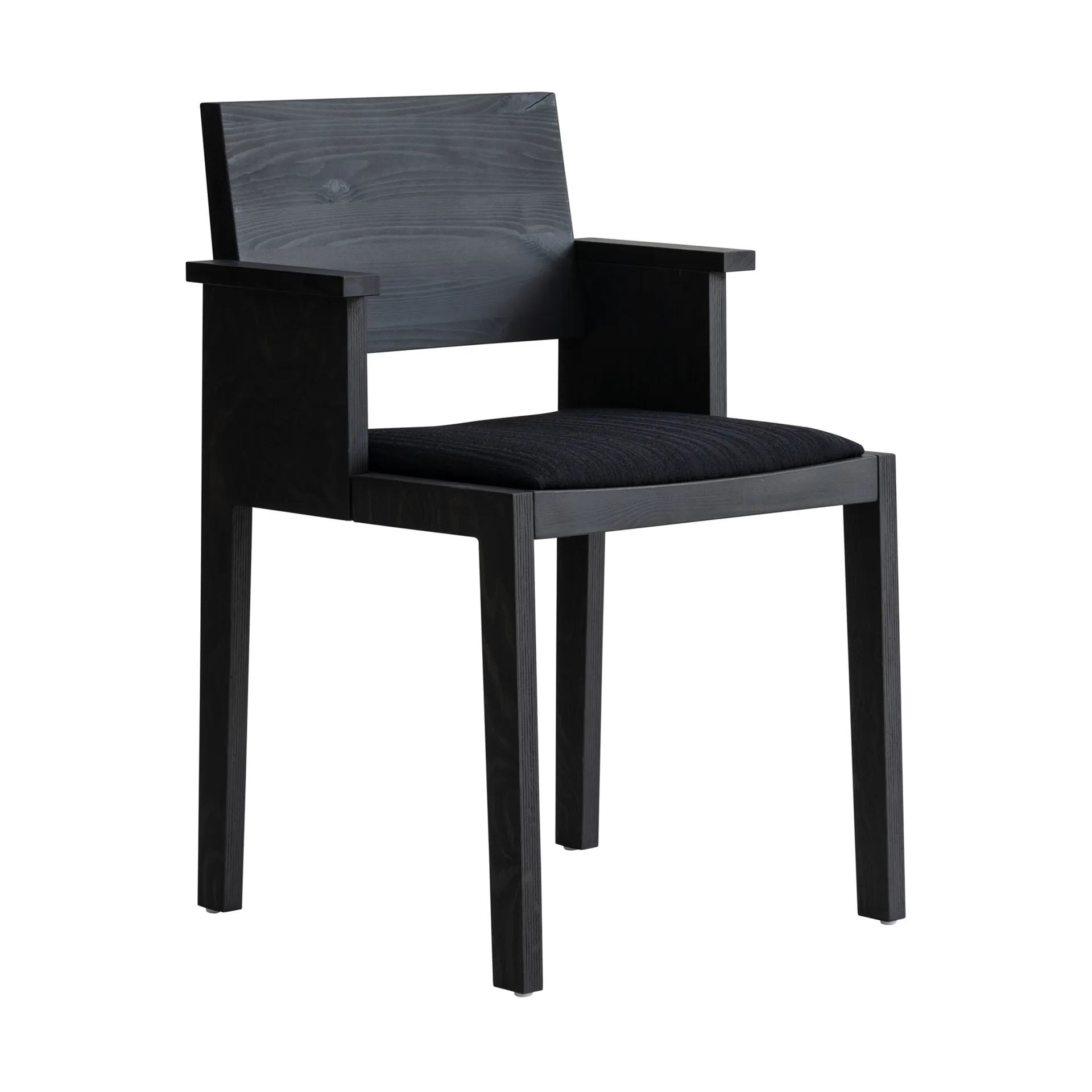016 Maasto Dining Armchair armstol, Sortbejdset fyrretræ, polstret sæde sort Vaarnii