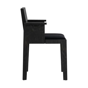 016 Maasto Dining Armchair armstol - Sortbejdset fyrretræ, polstret sæde sort - Vaarnii