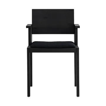 016 Maasto Dining Armchair armstol - Sortbejdset fyrretræ, polstret sæde sort - Vaarnii