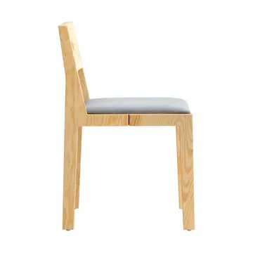 016 Maasto Dining Chair stol - Mat olievokset fyrretræ, polstret sæde grå - Vaarnii