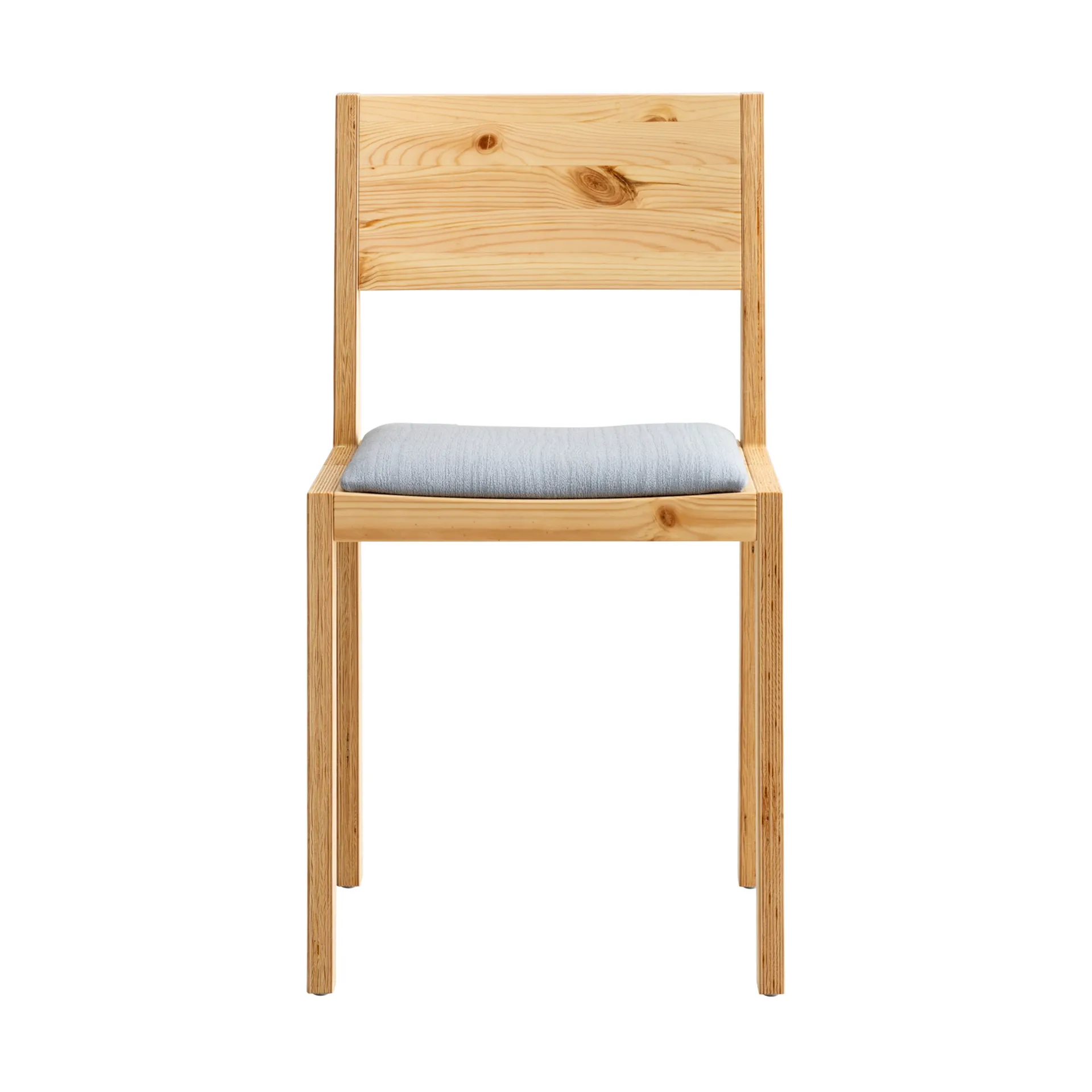 016 Maasto Dining Chair stol, Mat olievokset fyrretræ, polstret sæde grå Vaarnii
