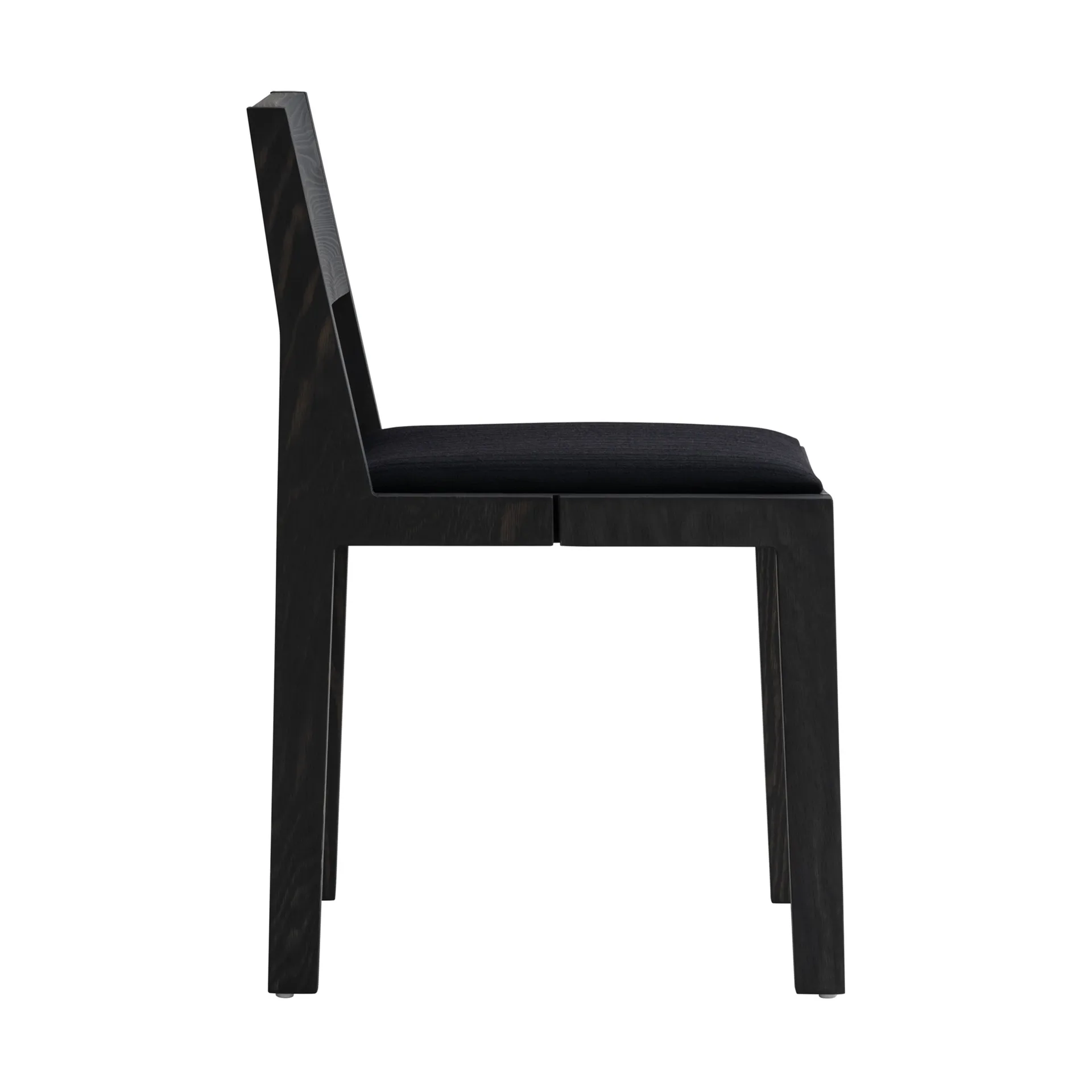 016 Maasto Dining Chair stol, Sortbejdset fyrretræ, polstret sæde sort Vaarnii