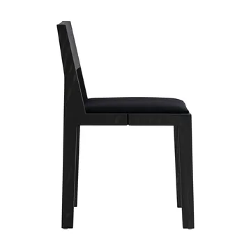 016 Maasto Dining Chair stol - Sortbejdset fyrretræ, polstret sæde sort - Vaarnii