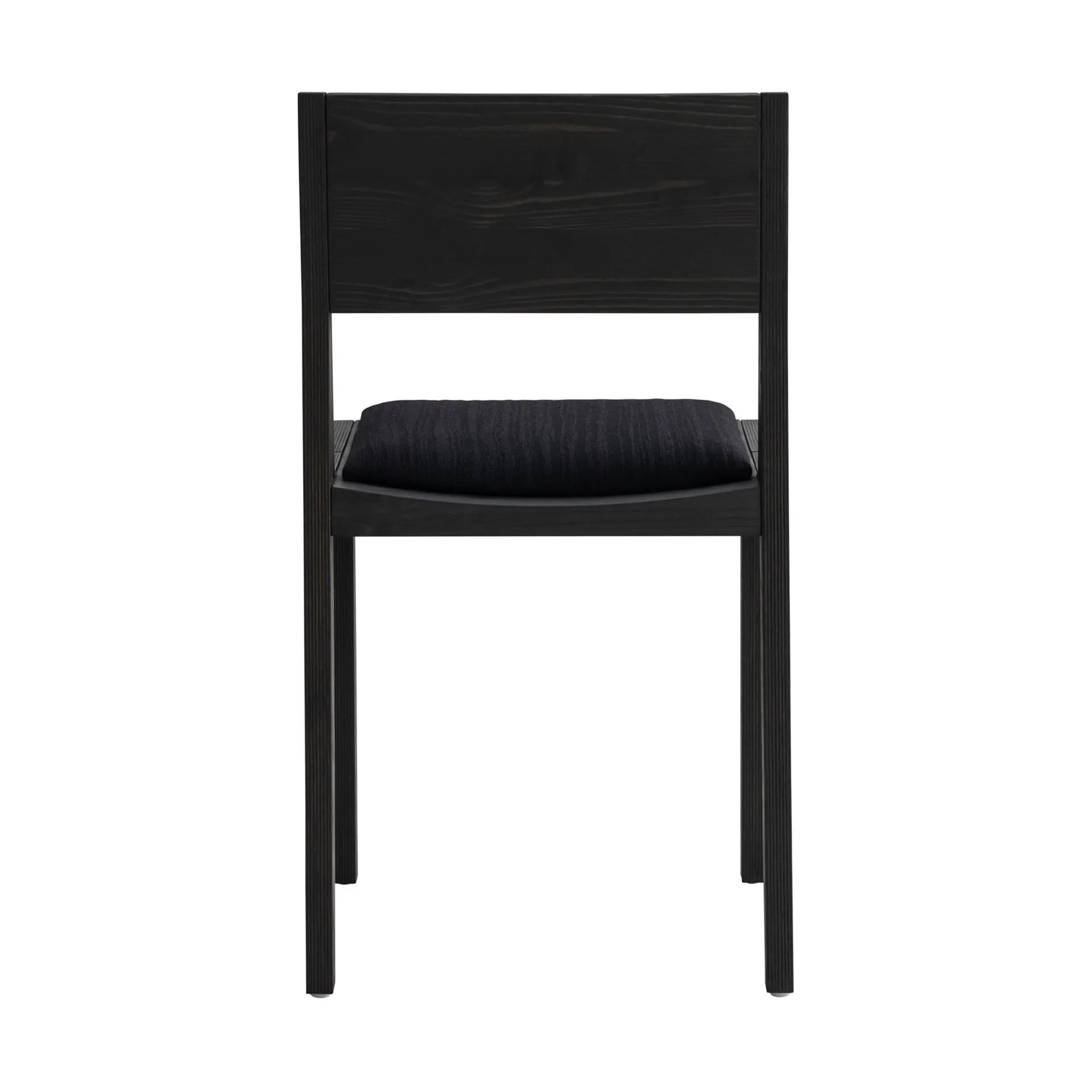 016 Maasto Dining Chair stol, Sortbejdset fyrretræ, polstret sæde sort Vaarnii
