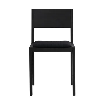 016 Maasto Dining Chair stol - Sortbejdset fyrretræ, polstret sæde sort - Vaarnii