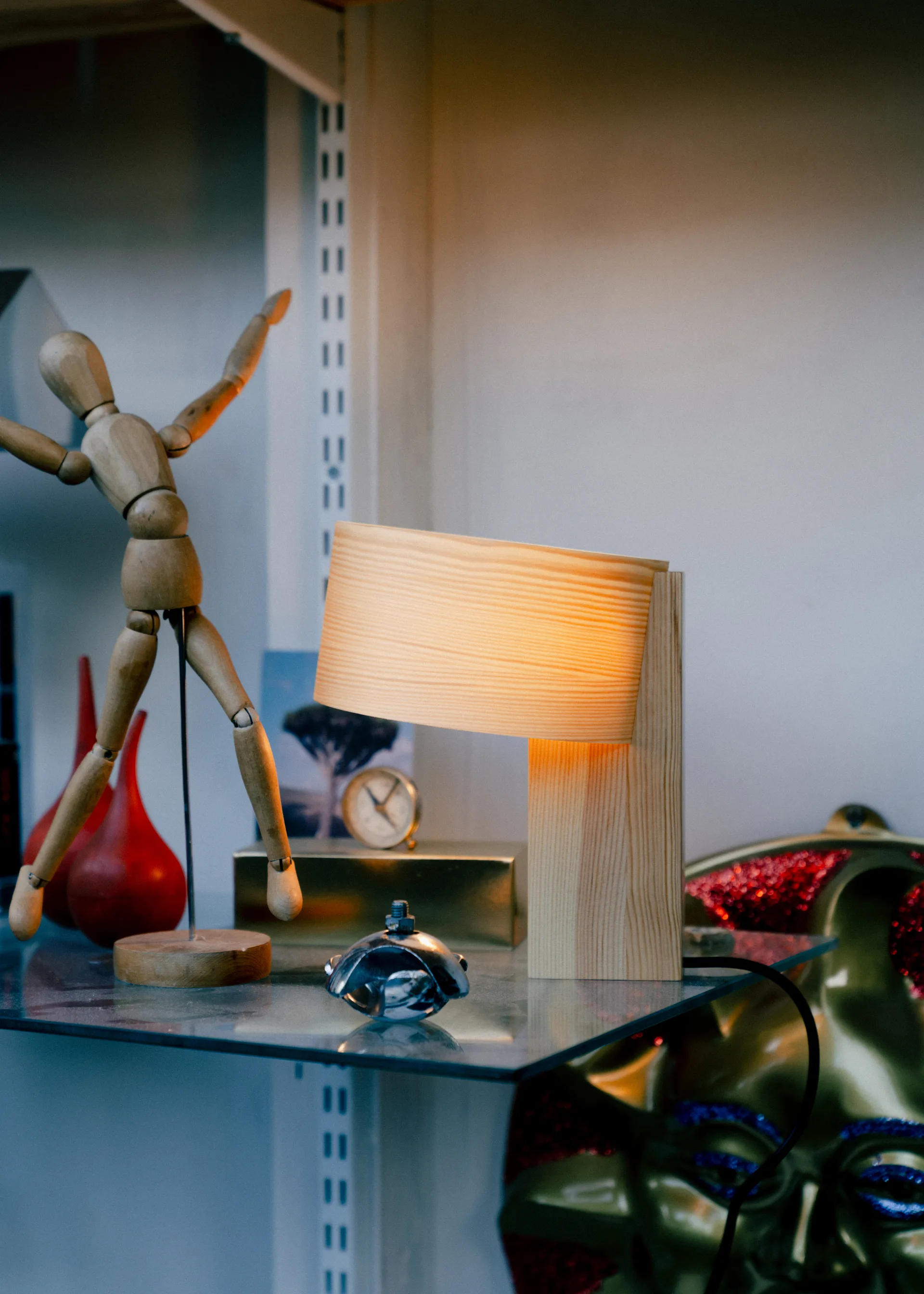 018 Hoop Table Lamp bordlampe, Mat olievokset fyrretræ, 34 cm Vaarnii