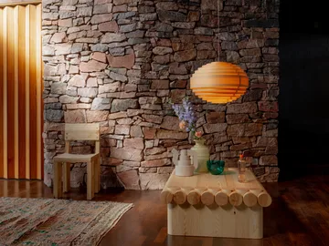 1002 Hans Pendant pendel - Mat olievokset fyrretræ, XL Ø70 cm - Vaarnii