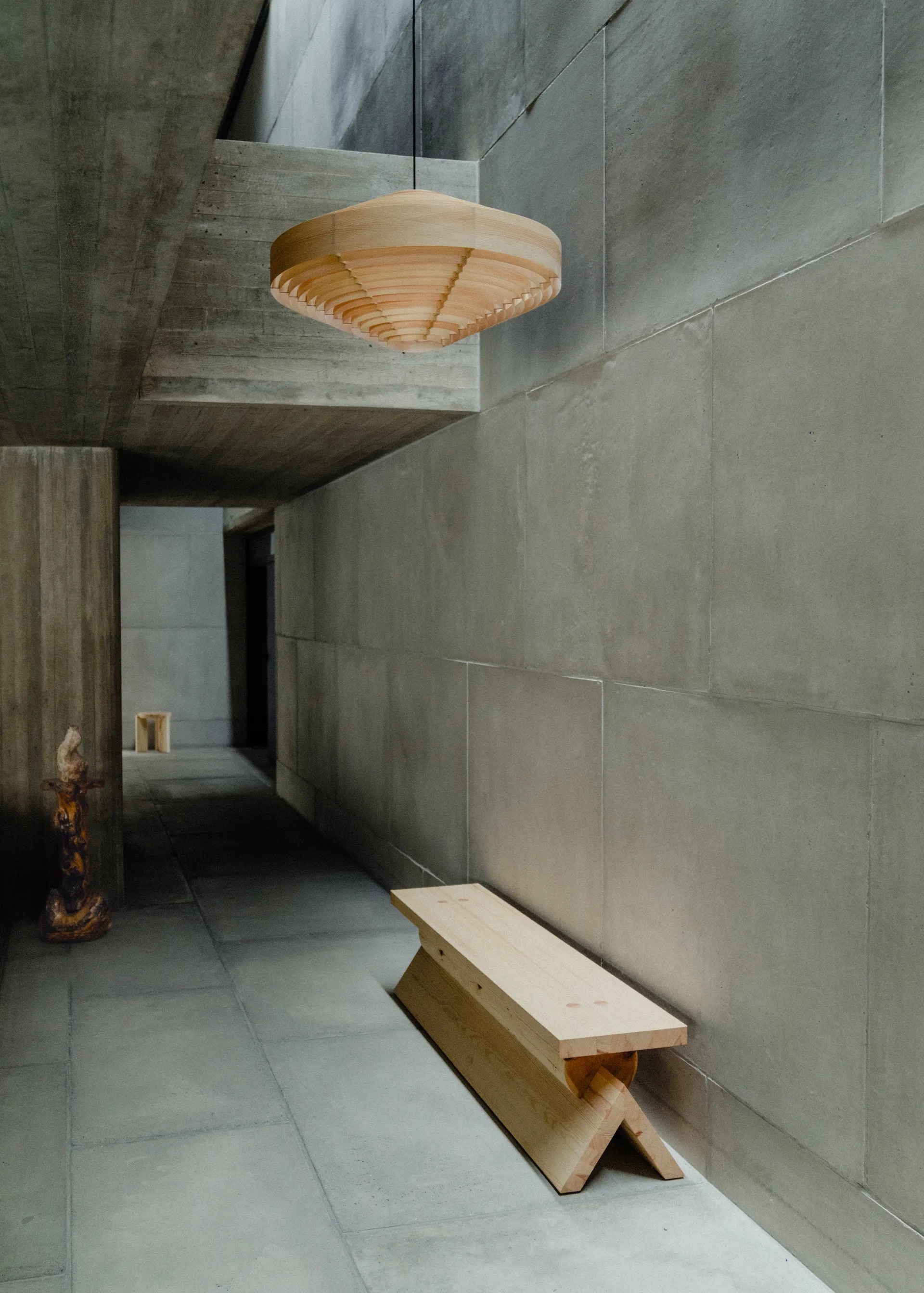 1003 Hans Pendant pendel, Mat olievokset fyrretræ, XL Ø90 cm Vaarnii