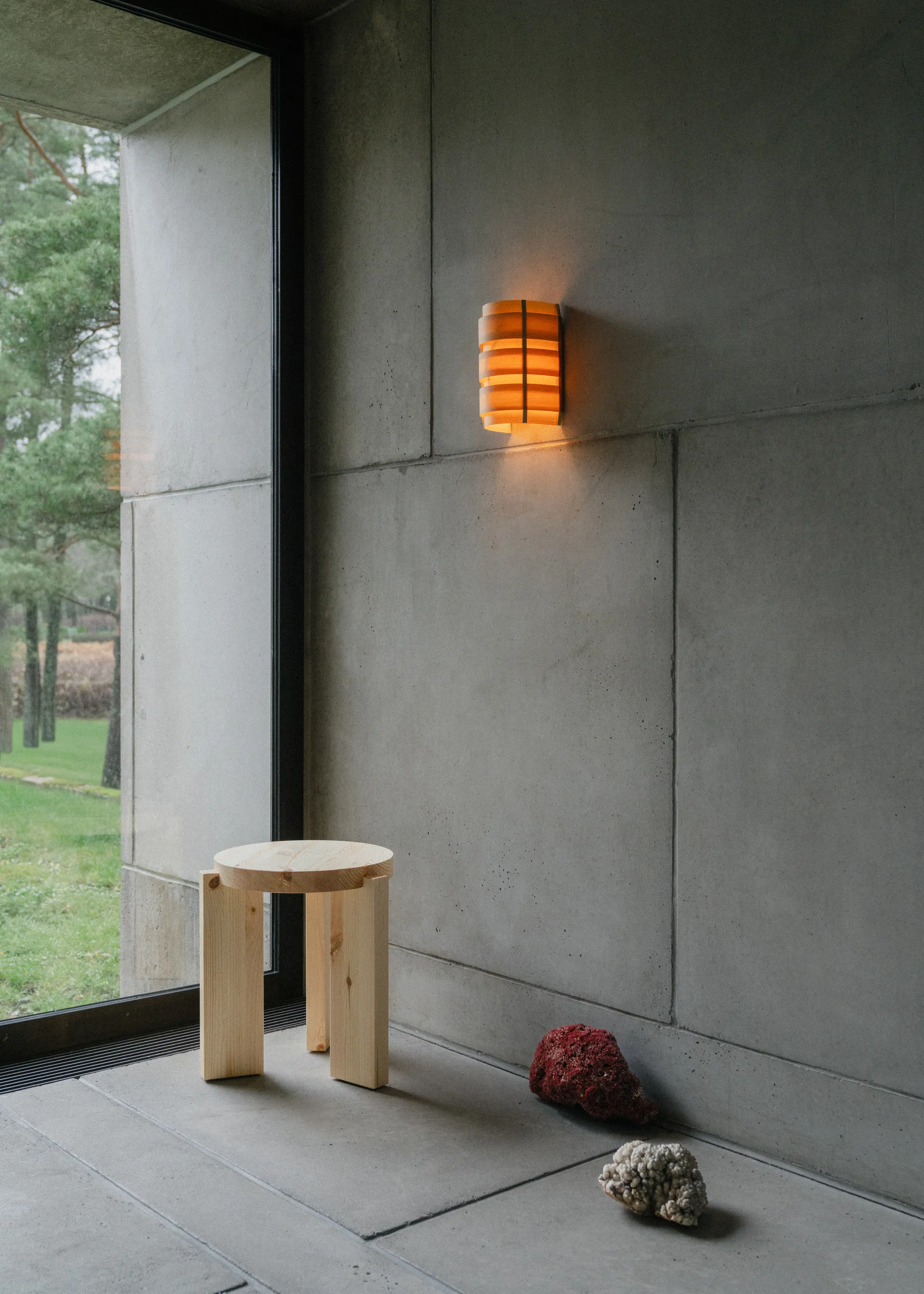 1004 Hans Wall Light, Mat olievokset fyrretræ, 16x24 cm Vaarnii