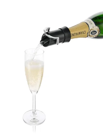 Vacuvin champagneforsegler og serverer - Sort - Vacuvin