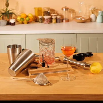 Vacuvin Mixologist Bar In a Box cocktail­sæt - Rustfrit stål, 14 dele - Vacuvin