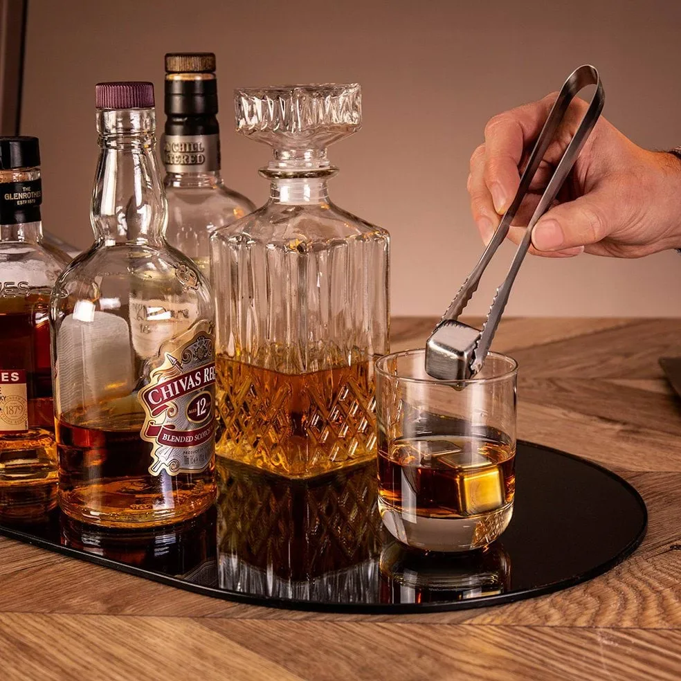 Vacuvin whiskysten, Rustfrit stål, 4-pak Vacuvin