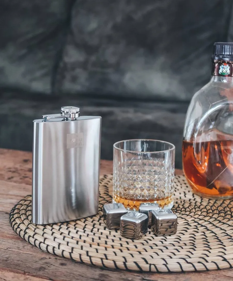 Vacuvin whiskysten, Rustfrit stål, 4-pak Vacuvin
