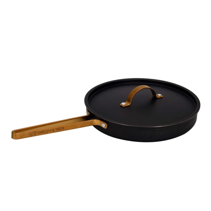 Arvet hamret sort sauterpande med låg, Model X2, Ø28 cm Vargen & Thor