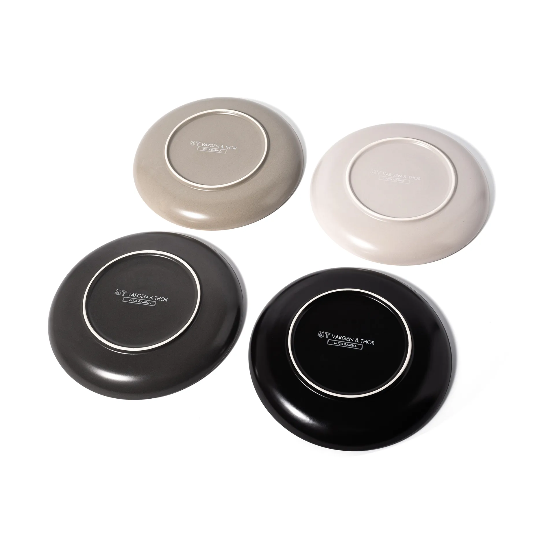 Gastro tallerken Ø25 cm 4-pak, Hvid, sandgrå, antracit, sort Vargen & Thor