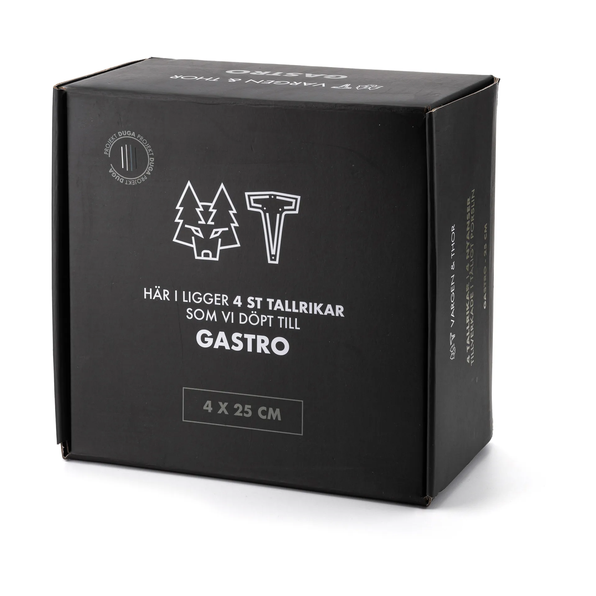 Gastro tallerken Ø25 cm 4-pak, Hvid, sandgrå, antracit, sort Vargen & Thor