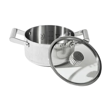 Glima gryde - Rustfrit stål, glaslåg, 2 L - Vargen & Thor
