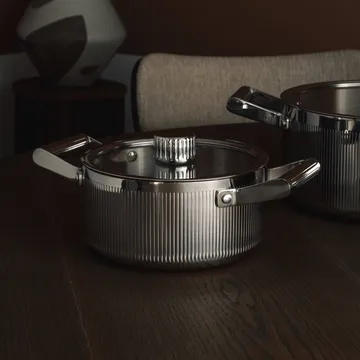Glima gryde - Rustfrit stål, glaslåg, 2 L - Vargen & Thor