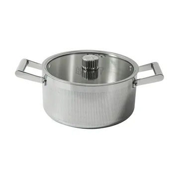 Glima gryde - Rustfrit stål, glaslåg, 4 L - Vargen & Thor