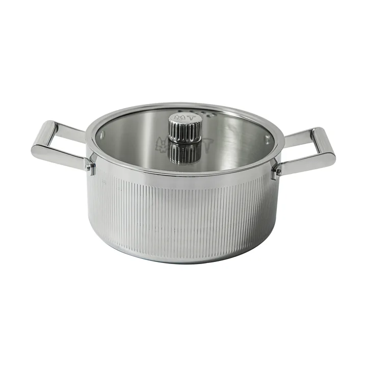Glima gryde - Rustfrit stål, glaslåg, 4 L - Vargen & Thor