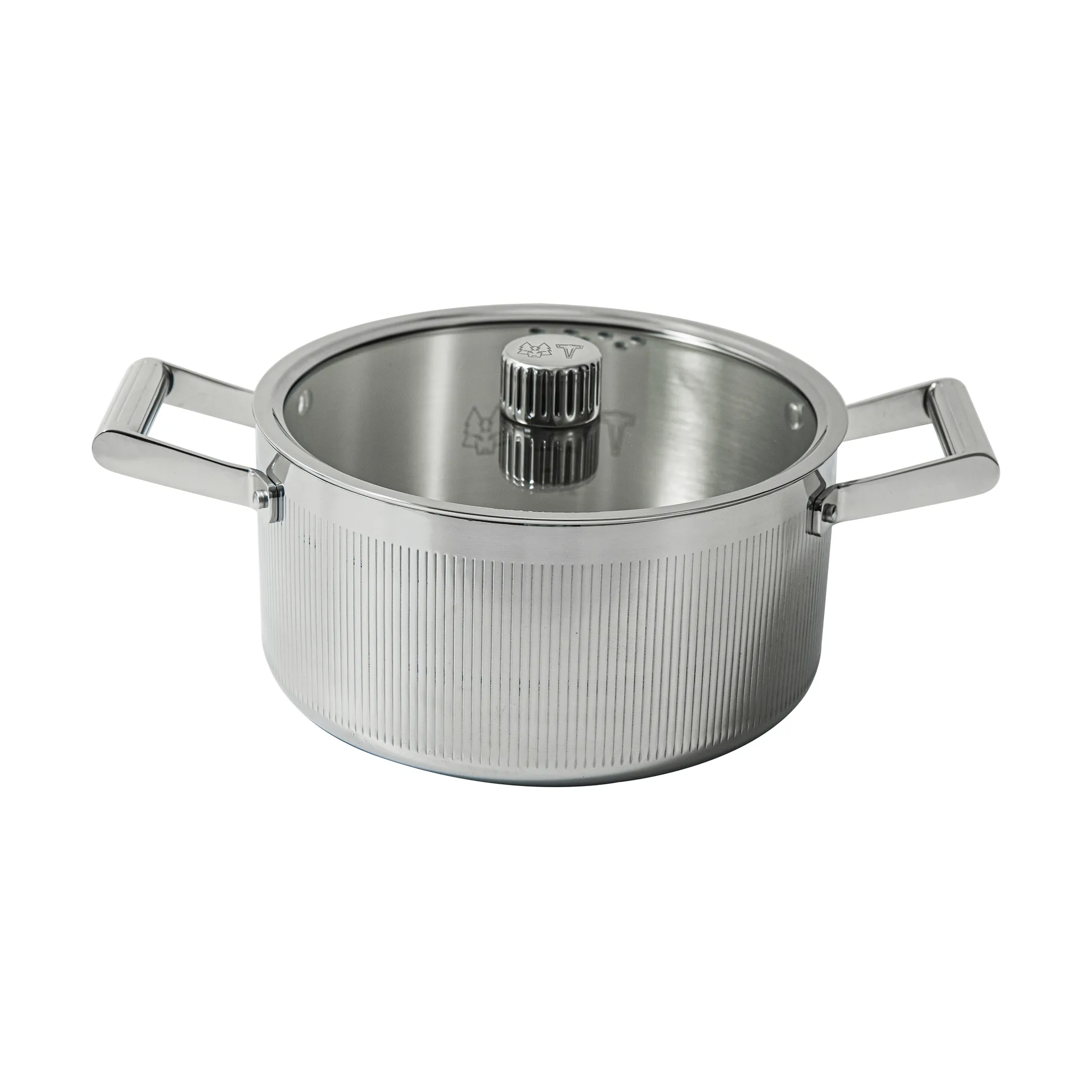 Vargen & Thor Glima gryde Rustfrit stål, glaslåg, 4 L
