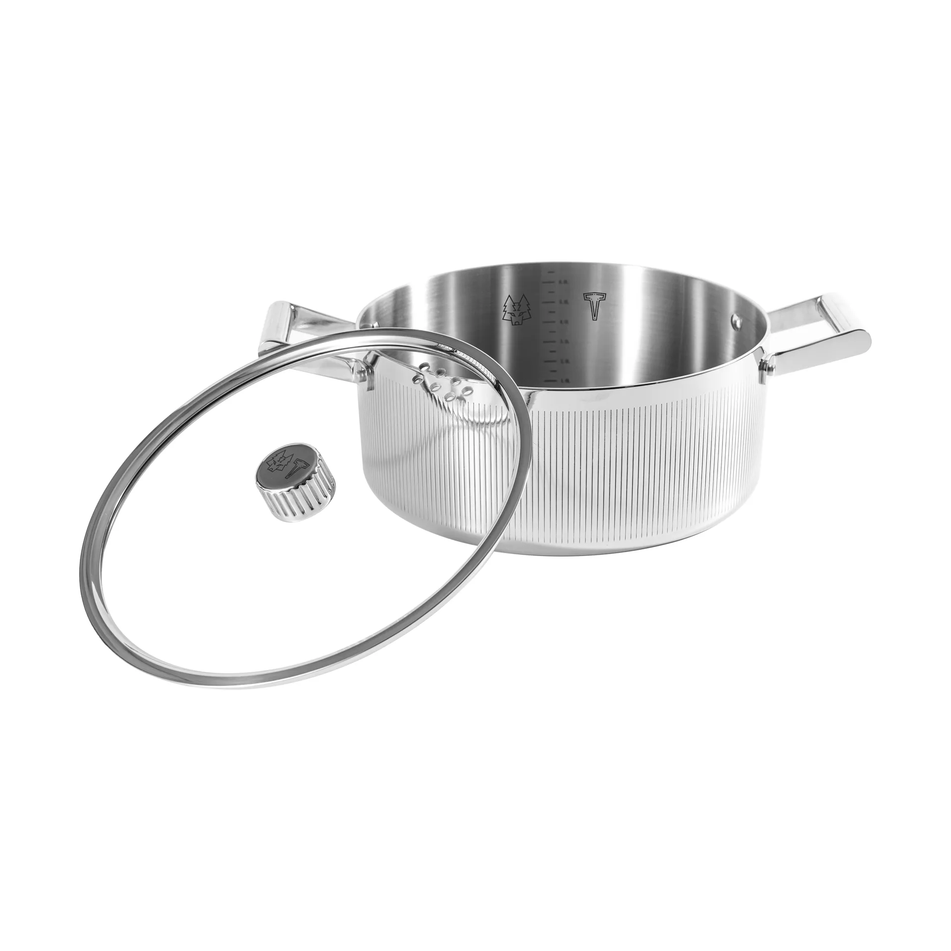 Glima gryde, Rustfrit stål, glaslåg, 7 L Vargen & Thor