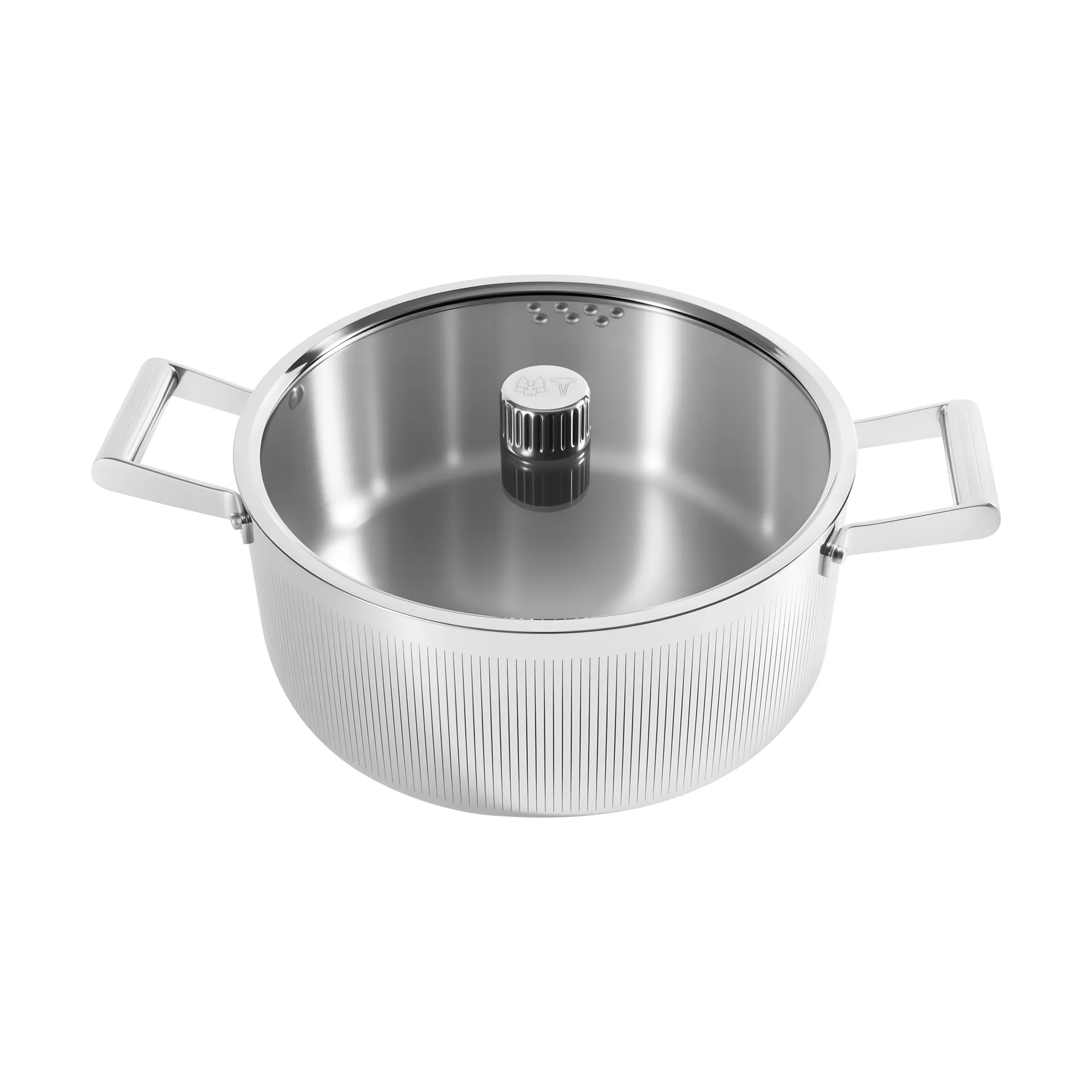 Glima gryde, Rustfrit stål, glaslåg, 7 L Vargen & Thor