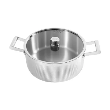 Glima gryde - Rustfrit stål, glaslåg, 7 L - Vargen & Thor