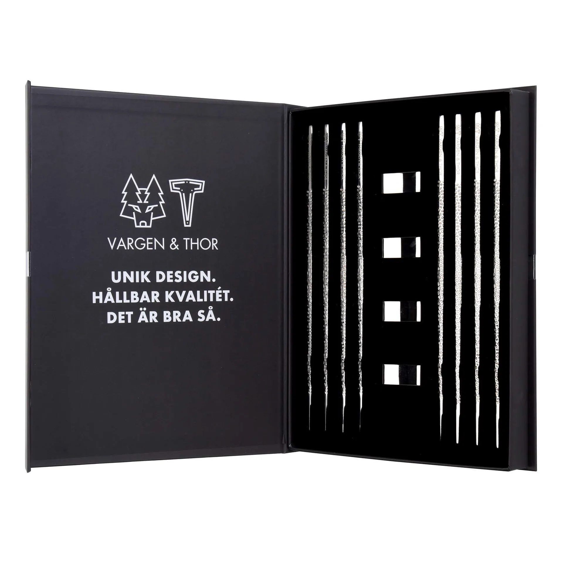 Kito Chopsticks spisepinde 4-pak, Sølv Vargen & Thor