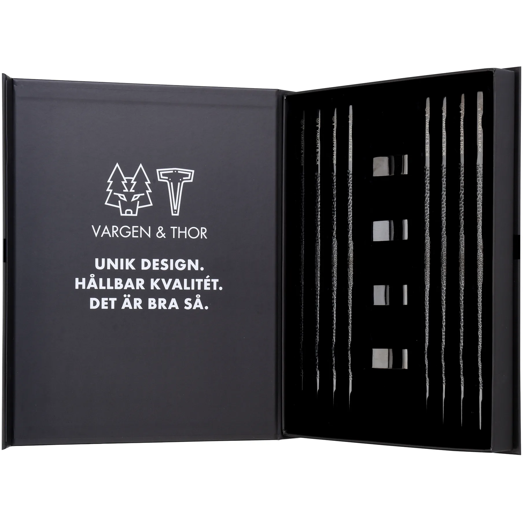 Kito Chopsticks spisepinde 4-pak, Sort Vargen & Thor