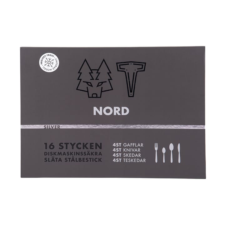 Nord bestiksæt 16 dele - Poleret sølv - Vargen & Thor