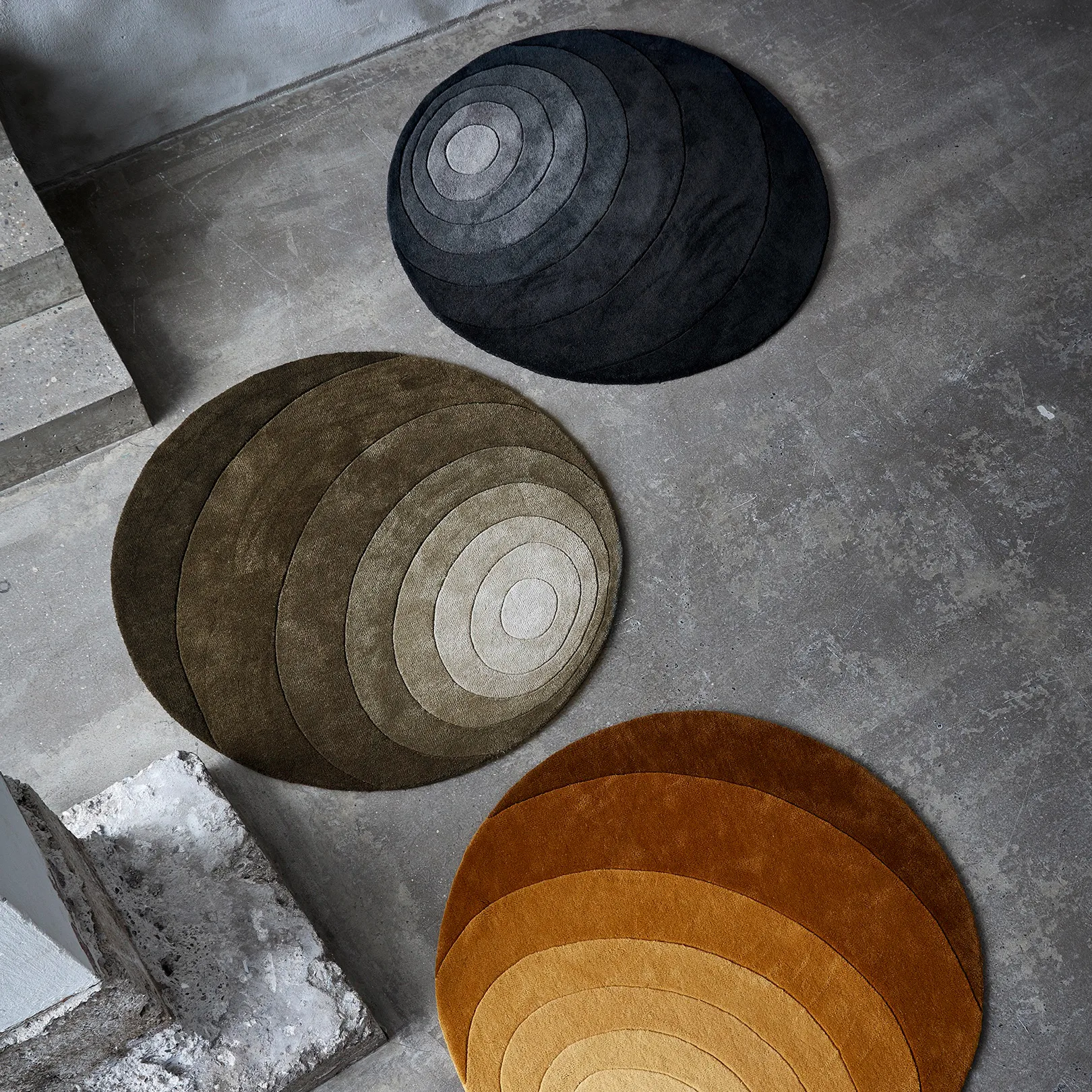 Luna tæppe Ø120 cm, Dark green Verpan