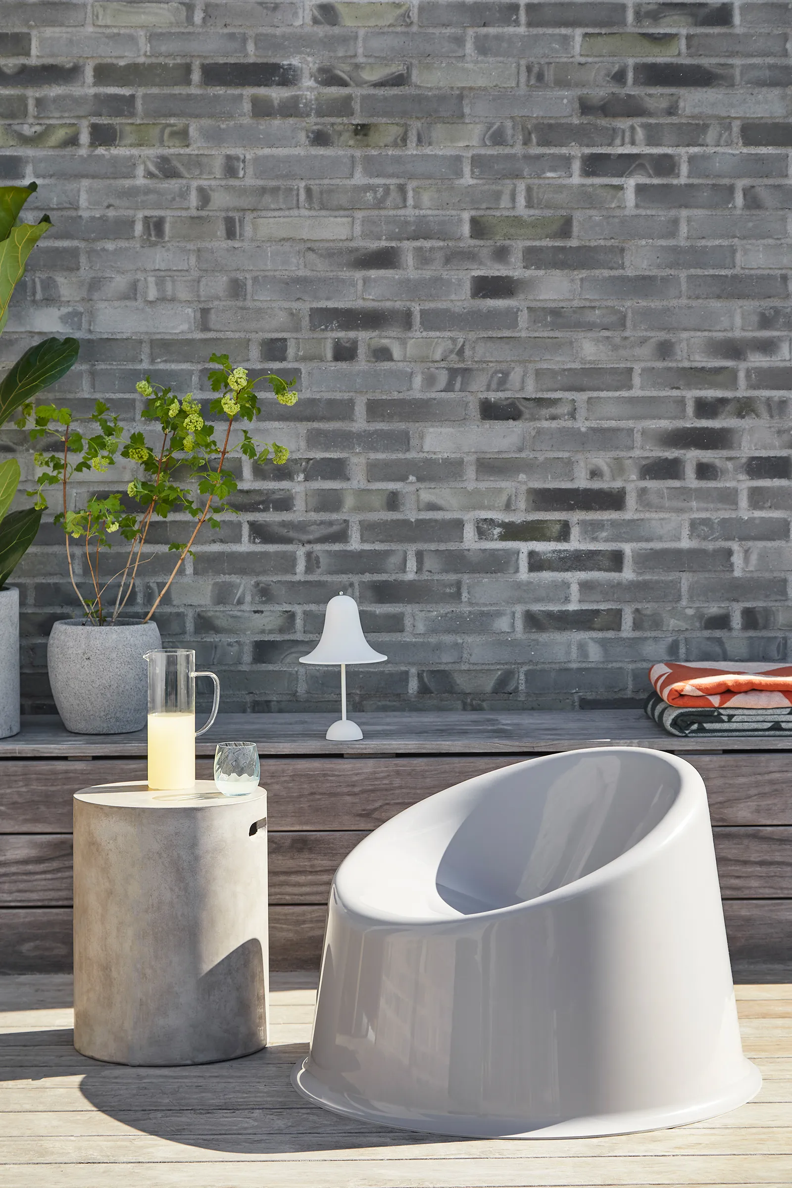 Pantop bærbar bordlampe 30 cm, Matt White Verpan