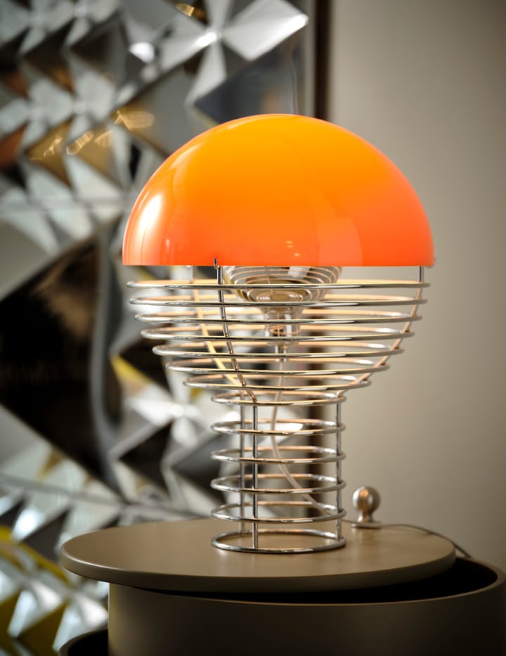 Wire bordlampe Ø30 cm, Chrome/Orange Verpan
