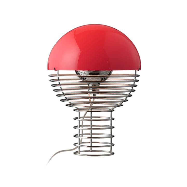Wire bordlampe Ø30 cm, Chrome/Red Verpan